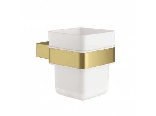 Pure Brushed Brass Tumbler Holder & Cup