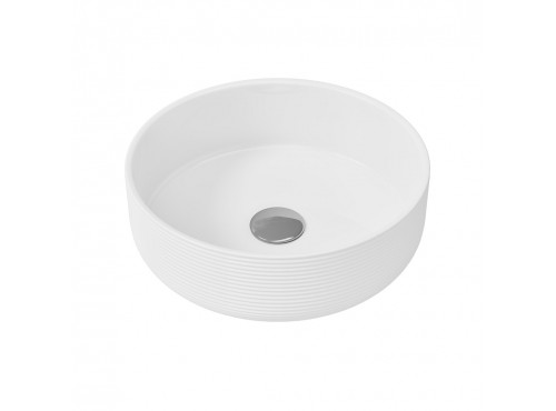 LAGOS FREESTANDING CERAMIC BASIN WITH STRIPED TEXTURE